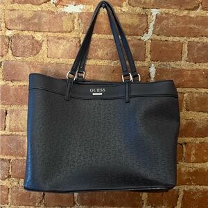 Guess Embossed Black Tote Bag